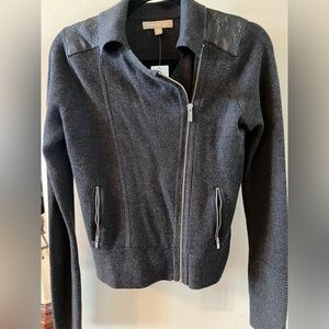 Banana Republic Charcoal Jacket with Zipper Detail